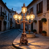 Lampadaire de cour européen robuste en aluminium, lampadaire de jardin extérieur, éclairage LED étanche