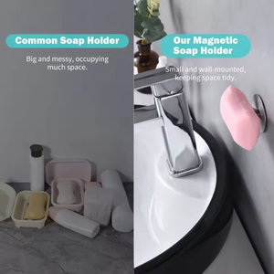 Salle de bain cuisine salle de rangement mural <span class=keywords><strong>porte</strong></span>-<span class=keywords><strong>savon</strong></span> magnétique support en acier inoxydable antirouille <span class=keywords><strong>sans</strong></span> perçage - Product Image 5