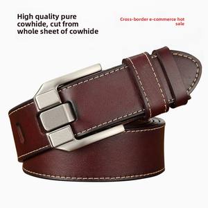 Haute qualité rétro Vintage Style hommes ceinture en cuir de vachette luxe broche pour boucle en gros décontracté jean ceinture - Product Image 3