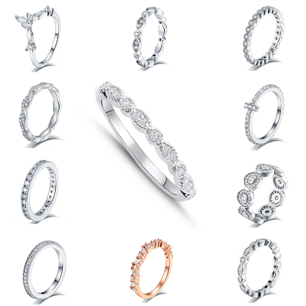 Tonglin новые модные ювелирные изделия кольца производитель кубического циркония женское кольцо S925 серебряные свадебные кольца