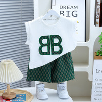 Ensemble de Vêtements pour Enfants d'Été Nouveau T-shirt à Manches Courtes Garçon Bébé et Short Deux Pièces, Ensemble Sport Décontracté pour Enfants