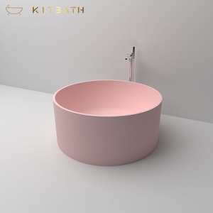 Nhà Máy Bán Bồn Tắm Di Động Bồn Tắm Đá Bề Mặt Rắn Tràn Bồn Tắm Đứng Miễn Phí - Product Image 2