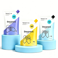 Pochettes souples personnalisées avec bec verseur et impression en héliogravure pour emballage de shampoing, crème pour le visage et cosmétiques liquides