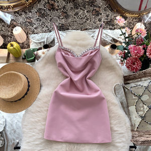 Tunique <span class=keywords><strong>à</strong></span> col oscillant romain pour femmes mince robe mi-longue décontractée diamants dentelle motif solide taille naturelle tissée impression numérique - Product Image 2