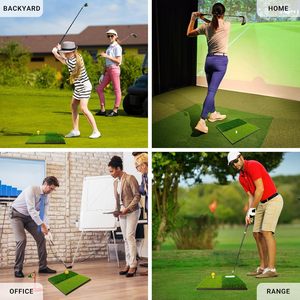 Estera de práctica de golf Estera de golpe de golf de doble césped para columpio interior al aire libre y astillado Fairway & Rough Turf Estera de entrenamiento de golf - Product Image 6