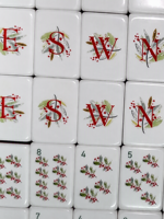 Tuiles de Mahjong en Mélamine Rose, Modernes et Luxueuses, Double Face Sculptée, pour Réunions d'Amitiés, Vente au Détail et en Gros, Noël