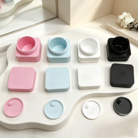 Pot à crème en PP dépoli double couche, réutilisable, coloré, vide, pour cosmétiques et lotions, avec estampage à chaud doré et sérigraphie