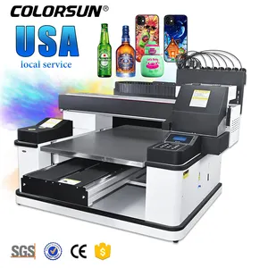 Colorsun 6090 เครื่องพิมพ์ UV 6090 A1 เครื่องพิมพ์ UV 3 หัวพิมพ์ A1 A2 เครื่องพิมพ์ UV