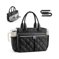 Wholesale Custom Lightweight Quilted Tote Bag for Women Factory Price Padded Laptop Handbag with Cup Holder for Teacher Nurse