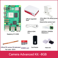Kit de Desarrollo Raspberry Pi 5 2024, Disipador de Calor, Pantalla de Alimentación, Cámara, Kit de Placa de Inicio