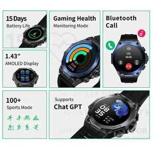 Montre connectée Global Black Shark S1 Pro, écran AMOLED HD de 1,43 pouces, plus de 100 modes sportifs, appels, suivi de la forme physique - Product Image 2