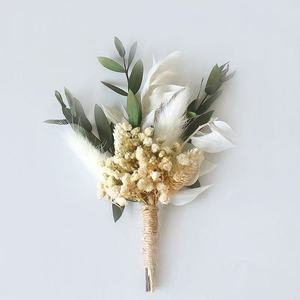 Mini-bouquet de fleurs séchées éternelles personnalisées tout-en-un pour mariée, demoiselle d'honneur, corsage de mariage, boîte cadeau, matériel de décoration DIY - Product Image 6