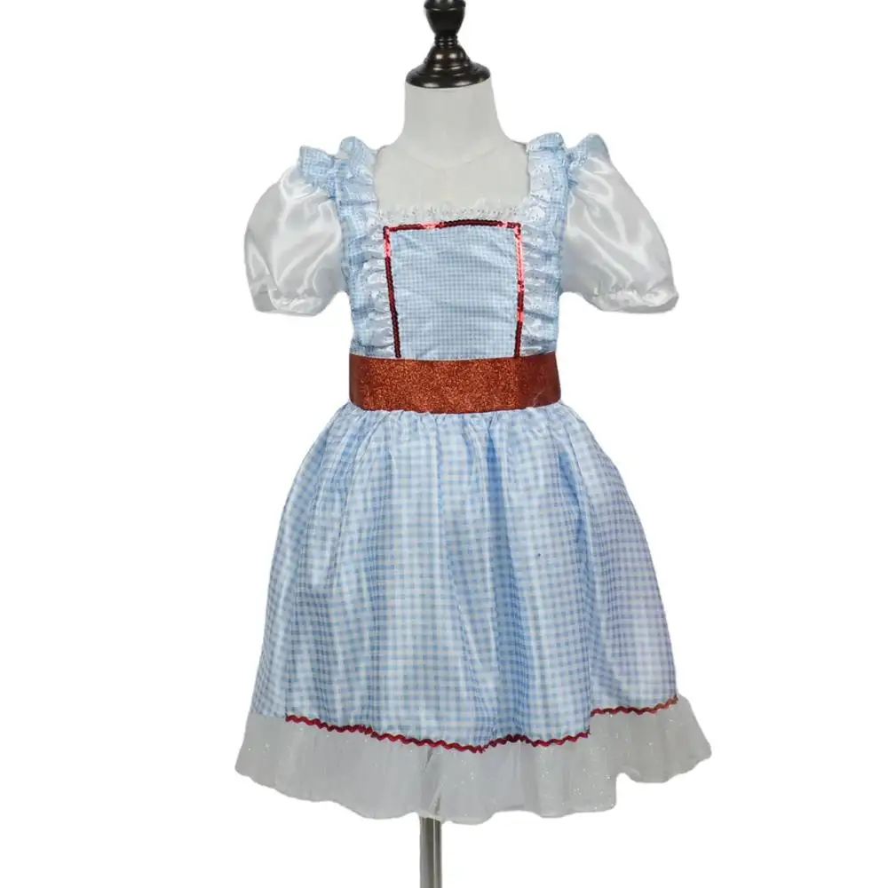 Neues Design Stil TV & Film Halloween blau Märchen Gitter Kleid Cosplay Märchen Kostüm Mädchen Kinder Dorothy Kostüme