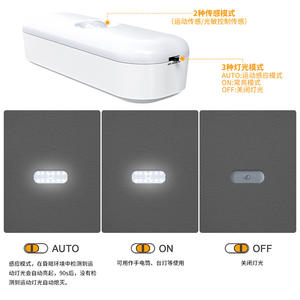 Veilleuse intelligente rechargeable T008 avec capteur, rectangulaire, alimentation USB, pour cuisine, armoire, chevet, usage domestique - Product Image 5