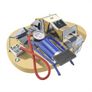 <span class=keywords><strong>Pompe</strong></span> à <span class=keywords><strong>pied</strong></span> pour pneus monocylindre portable ANMA avec moniteur de pression des pneus pour voitures jusqu'à 150 PSI - Product Image 4