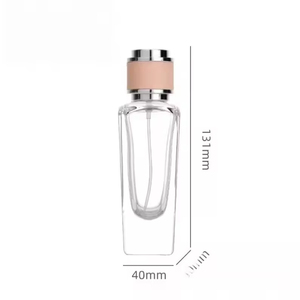 Luxury 50ml Flat Empty Glass Perfume <b>Bottle</b> High Quality Vintage Glass Atomizer <b>Pump</b> Sprayer Dropper Quality Lid Diffuser - Product Image 2