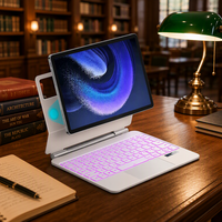 Yeni Benzersiz Tasarımlı Kablosuz Mekanik Manyetik Braketli Klavye, Xiaomi Pad 6/6 Pro 11" için Dahili Dokunmatik Yüzeyli 7 Renkli RGB