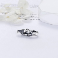 Fermoir de homard à motifs en argent sterling oxydé plaqué couleur noire, serrure de collier décorative, fermoir personnalisé pour bracelet