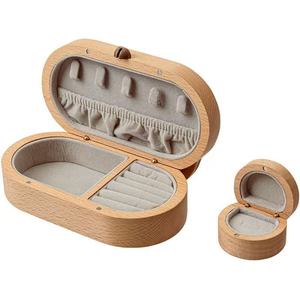 <b>Cat</b> Shaped Wooden Jewelry Box Solid Wood <b>Ring</b> Necklace Organizer Portable Storage Case For Women Gift - Product Image 5