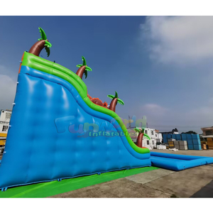 Parque acuático inflable gigante de calidad comercial para exteriores, tobogán acuático con forma de dinosaurio Vocalno con piscina. - Product Image 3