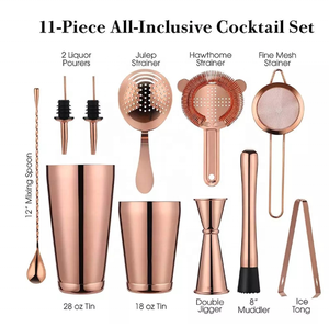 Produce Cocktailshaker 750ml <span class=keywords><strong>nero</strong></span> in acciaio inox Boston Cocktail <span class=keywords><strong>Shaker</strong></span> 11 pezzi Set Bar accessorio barman Kit - Product Image 2