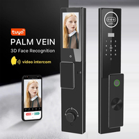 Kunci Pintu Digital Pintar Israel Mortise 6590 Ukuran Sabbath Tuya WiFi dengan Kamera Panggilan Video Pengenal Wajah 3D Sidik Jari