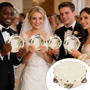 Mini Tambourin <span class=keywords><strong>de</strong></span> Mariage Vente Chaude, Une Rangée <span class=keywords><strong>de</strong></span> Cymbalettes, Instruments <span class=keywords><strong>de</strong></span> Percussion Éducatifs Orff, Panderetas, Tambour 4 6 8 10" - Product Image 5