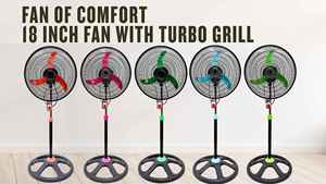 <b>18</b> <b>inch</b> Turbo Grill 3ABS standing <b>fan</b> with vertical legs Mechanical Control for Household Garage Hotel Use - Product Image 4