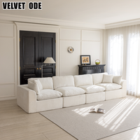 Luxus-Cloud-Sofa, Klasse A, hautfreundlicher Samtstoff, formbeständiger, hochelastischer Schwamm, modernes, bequemes Bodensofa