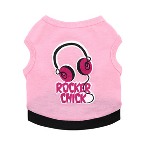 T-shirt Rosa Moderna Punk Rocker all'ingrosso, Accessori Estivi Carini per Cani, Vestito Stampato di Alta Qualità per <span class=keywords><strong>Gatti</strong></span> e Animali di Piccola Taglia - Product Image 5