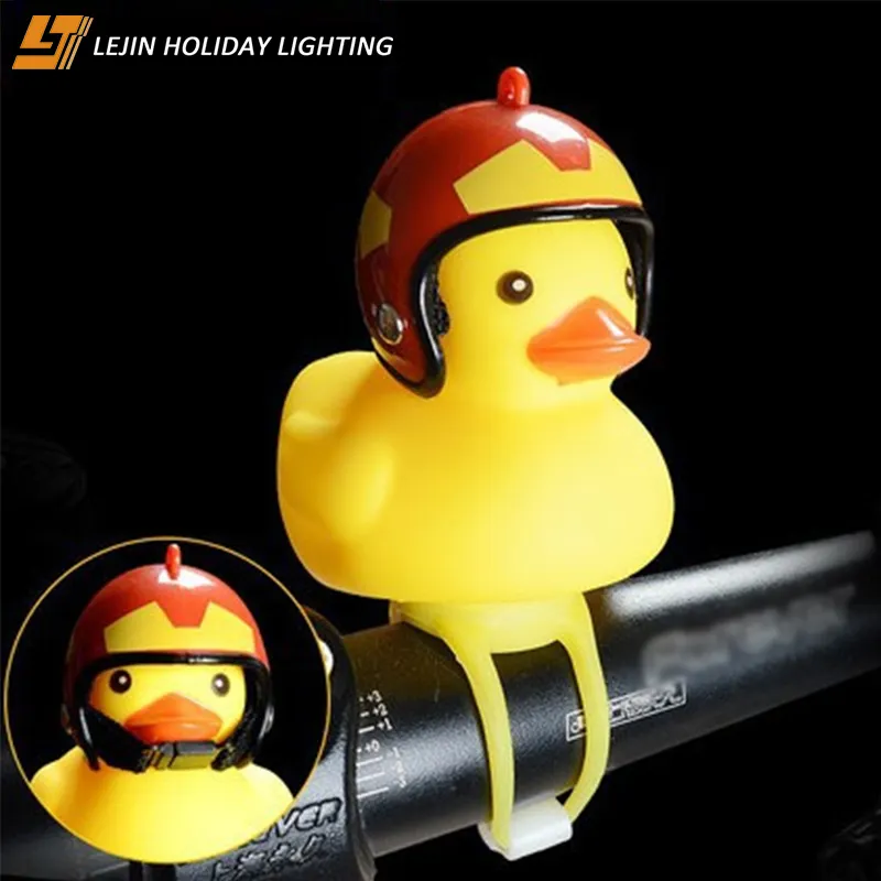 The new little yellow duck bicycle electric horn lamp bicycle front light