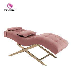 Poltrona Curva di Lusso per Salone con Lettino per Extension Ciglia, Sedia in Ferro per Salone di Bellezza con Lettini e Tavolo da Massaggio - Product Image 6