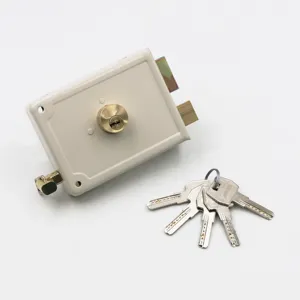 轮辋门锁夜闩顶部安全钢门多尺寸彩色定制锁，带5pcs黄铜电脑钥匙