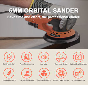 ANSITOOL Gerinda elektrik 350W 110 VAC 60Hz, <span class=keywords><strong>Sander</strong></span> elektrik tanpa sikat, gerinda orbit acak berkabel kecepatan variabel 4000-10000 Rpm - Product Image 5