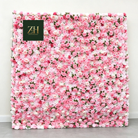 Faltbare Realistische Seiden-Rosen und Hortensien Blumenwand für Hochzeitsfotografie-Hintergrund