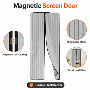 <span class=keywords><strong>Mosquitera</strong></span> Magnética para Puerta, Malla de Poliéster Anti-Insectos, Cortina Autoadhesiva para Puerta - Product Image 4