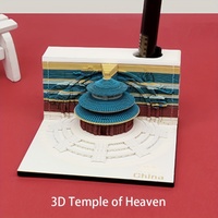 Bloc-notes 3D personnalisé, papier à lettres personnalisé, artisanat, cadeaux d'affaires et promotionnels, bâtiment du Temple du Ciel, bloc-notes 3D