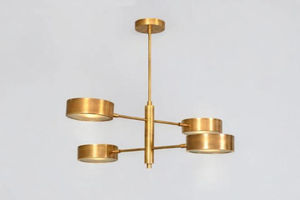 Lámpara de Techo Linus Starburst de 4 Luces, Latón, Hecha a Mano, Estilo Moderno de Mediados de Siglo, LED Regulable, para Hogar u Oficina - Product Image 4