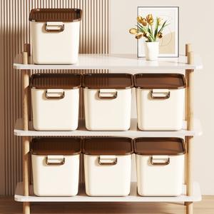 Boîtes de rangement multifonctions modernes en polypropylène beige robuste Couvercles Organisation de la maison en forme de rectangle durable - Product Image 4