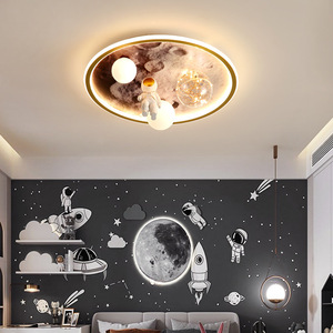 Lumière de chambre d'enfant astronaute <span class=keywords><strong>lampe</strong></span> de chambre de garçon dessin animé lune astronaute chambre lumière led plafonnier - Product Image 3