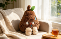 Ours en peluche personnalisé en forme de poire, adorable et moelleux, pour décoration ou cadeau
