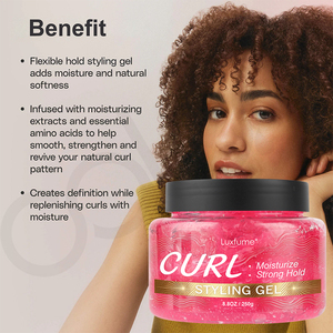 Luxfume Gel Coiffant Hydratant Fixation Forte <span class=keywords><strong>pour</strong></span> Boucles Définies, Contrôle des Frisottis, Hydratation Profonde - Product Image 3