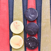 Jetons de backgammon en résine faits à la main, 37 mm, pierres de backgammon en marbre noir et ivoire
