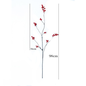 Artificial <b>Red</b> Fruit Branches Golden <b>Vase</b> Home Decor Floral Arrangement Material - Product Image 5