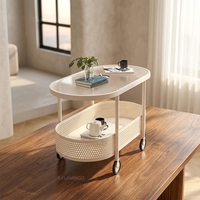 Nouvelle table basse de salon design avec roulettes Bjflamingo, plateau en verre trempé et structure robuste