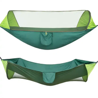 Hamac de camping portable en nylon avec moustiquaire avec sangles d'arbre et mousquetons pour les voyages de survie en vente directe du fabricant