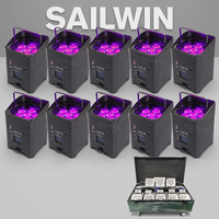 10 projecteurs LED sans fil 6x18W DMX sur batterie, avec Wi-Fi et étui de chargement, pour mariages, fêtes et bars