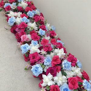 Camino de Mesa de Flores Artificiales de Seda en Degradado Rosa Intenso, de Alta Calidad, Crea un Ambiente Moderno para Bodas - Product Image 2