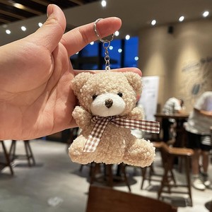 New 10cm Soft Cotton Teddy Bear Pendant Children's <b>Backpack</b> Keychain with Bow Tie Plush Toys - Product Image 2