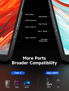 JSAUX FlipGo 15.6 "1080P <span class=keywords><strong>Monitor</strong></span> portatile a doppio schermo | Extender triplo schermo per Laptop | HiDPI | Un cavo a doppio | HUB integrato - Product Image 3